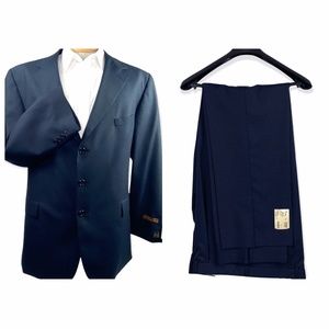 HARDWICK Sz 48 LONG Mens 3 Button Suit Navy Sport Coat and Pants NEW WITH TAGS